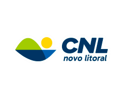 Logotipo da CNL Novo Litoral em azul, verde e amarelo.